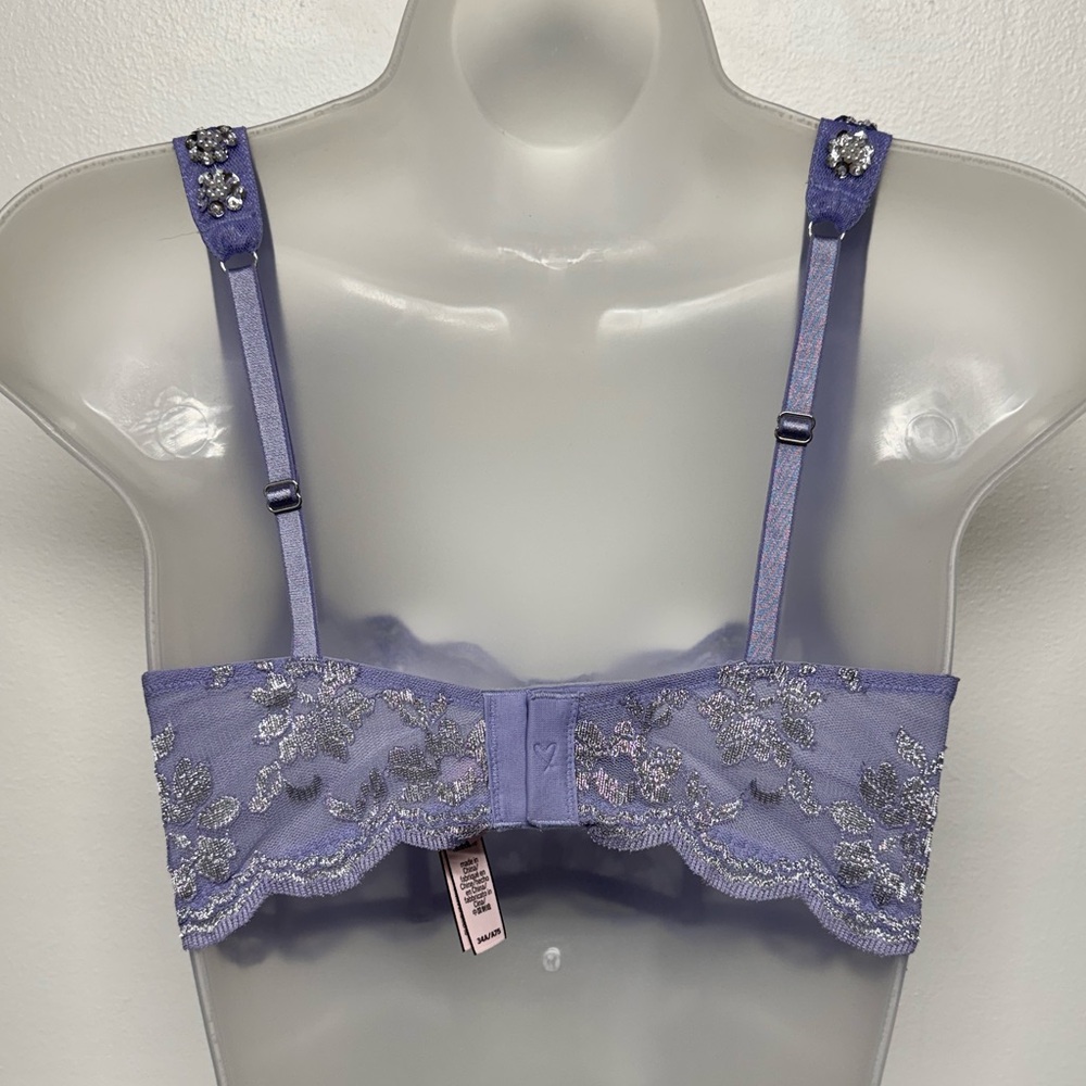 Dream Angels Victoria's Secret The Fabulous Lilac Silver Embellished Bra - Picture 6 of 13